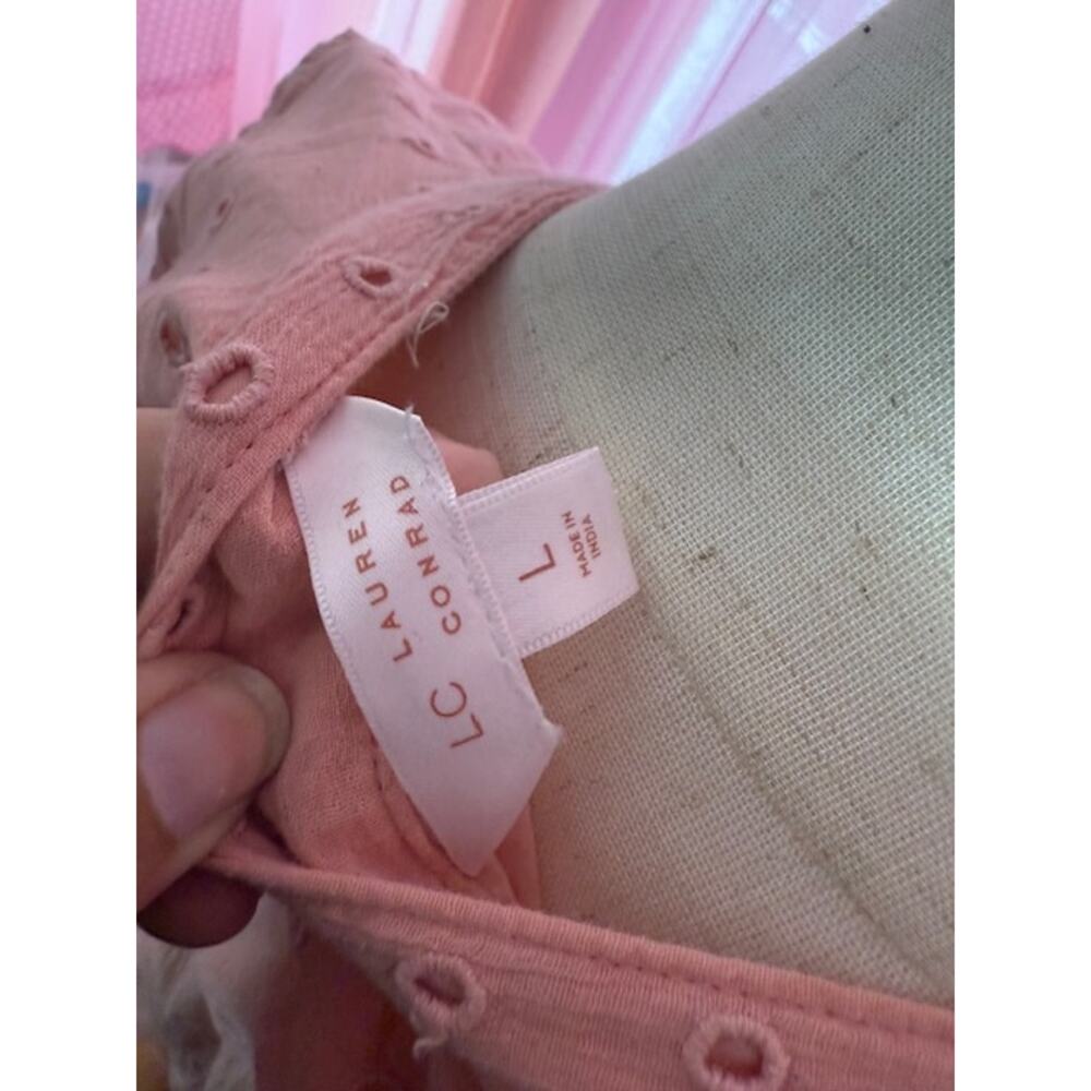 PINK EYELET LAURNE CONRAD DRESS SIZE LARGE - Picture 3 of 6